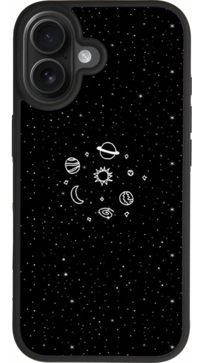 Coque iPhone 17 - Silicone rigide noir Space Doodle