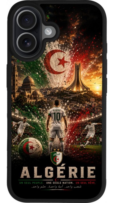 iPhone 17 Case Hülle - Silikon schwarz Fussball Algerien splash 2026