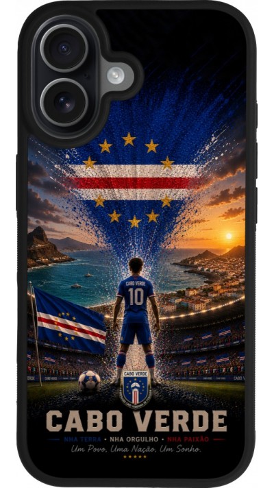 iPhone 17 Case Hülle - Silikon schwarz Fussball Kap Verde splash 2026