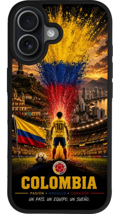 iPhone 17 Case Hülle - Silikon schwarz Fussball Kolumbien splash 2026