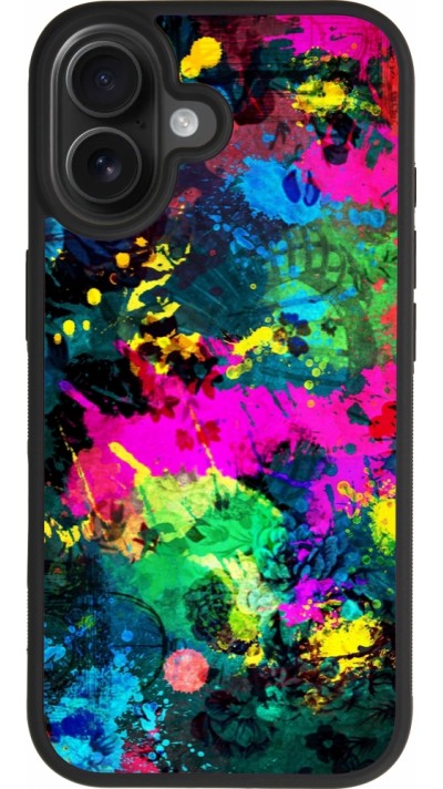 Coque iPhone 17 - Silicone rigide noir Splash paint