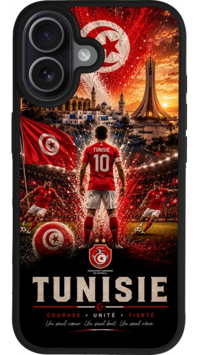 iPhone 17 Case Hülle - Silikon schwarz Fussball Tunesien splash 2026