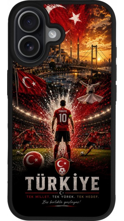 iPhone 17 Case Hülle - Silikon schwarz Fussball Türkei splash 2026