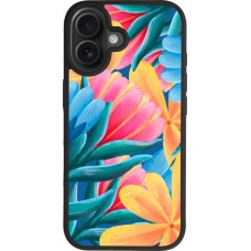Coque iPhone 17 - Silicone rigide noir Spring 23 colorful flowers