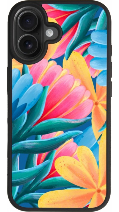 Coque iPhone 17 - Silicone rigide noir Spring 23 colorful flowers