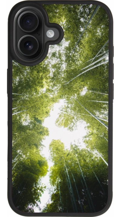 Coque iPhone 17 - Silicone rigide noir Spring 23 forest blue sky