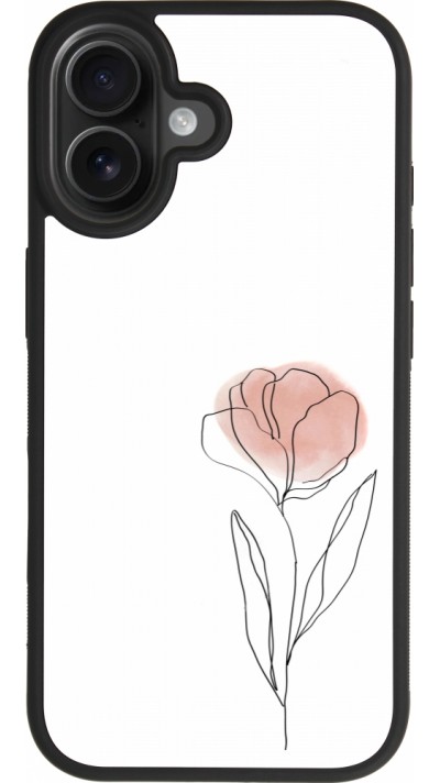 Coque iPhone 17 - Silicone rigide noir Spring 23 minimalist flower