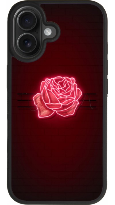 Coque iPhone 17 - Silicone rigide noir Spring 23 neon rose