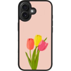 Coque iPhone 17 - Silicone rigide noir Spring 23 tulip trio