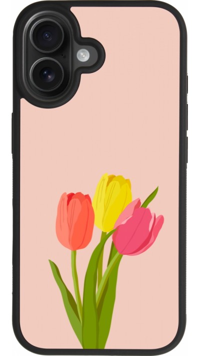 Coque iPhone 17 - Silicone rigide noir Spring 23 tulip trio