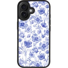 Coque iPhone 17 - Silicone rigide noir Spring 23 watercolor blue flowers