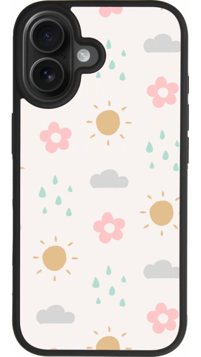Coque iPhone 17 - Silicone rigide noir Spring 23 weather