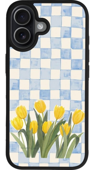 iPhone 17 Case Hülle - Silikon schwarz Blue vichy tulips Spring 2026