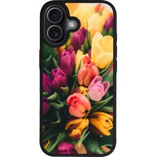 Coque iPhone 17 - Silicone rigide noir Bouquet of tulips Spring 2026