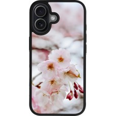 Coque iPhone 17 - Silicone rigide noir Cherry tree Spring 2026