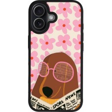 Coque iPhone 17 - Silicone rigide noir Dog with newspaper Spring 2026