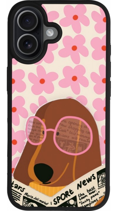 iPhone 17 Case Hülle - Silikon schwarz Dog with newspaper Spring 2026