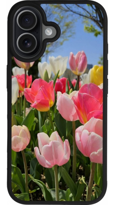 iPhone 17 Case Hülle - Silikon schwarz Tulips Spring 2026