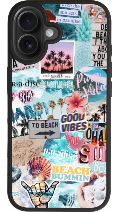 Coque iPhone 17 - Silicone rigide noir Summer 20 collage