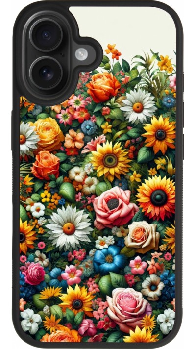 Coque iPhone 17 - Silicone rigide noir Summer Floral Pattern