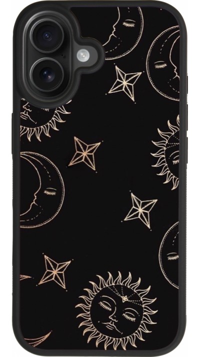 Coque iPhone 17 - Silicone rigide noir Suns and Moons