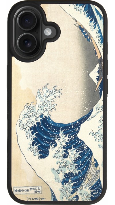 Coque iPhone 17 - Silicone rigide noir Tableau art - La Grande Vague de Kanagawa - Hokusai