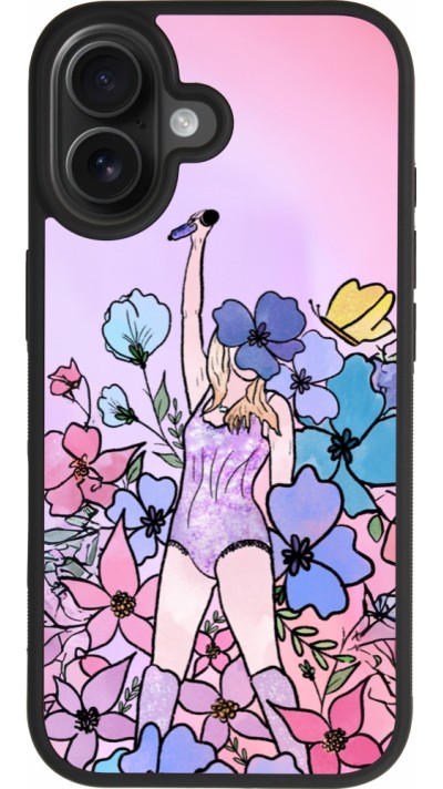 Coque iPhone 17 - Silicone rigide noir Taylor Swift Sketch - Pink