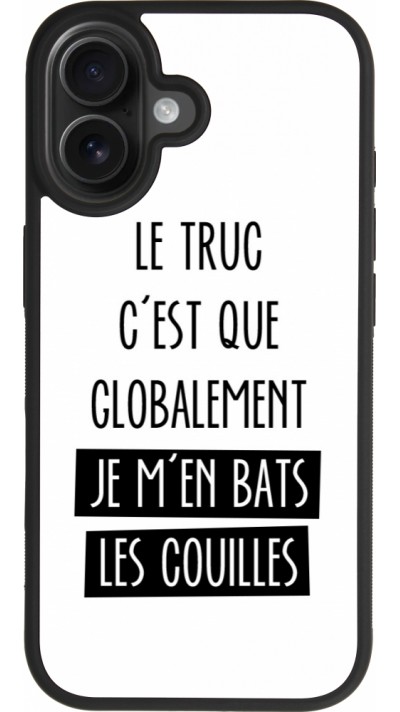 Coque iPhone 17 - Silicone rigide noir Le truc globalement bats les couilles