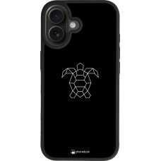 Coque iPhone 17 - Silicone rigide noir Turtles lines on black