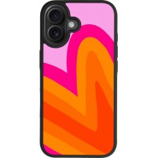 Coque iPhone 17 - Silicone rigide noir Valentine 2024 heart gradient
