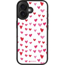 Coque iPhone 17 - Silicone rigide noir Valentine 2022 Many pink hearts