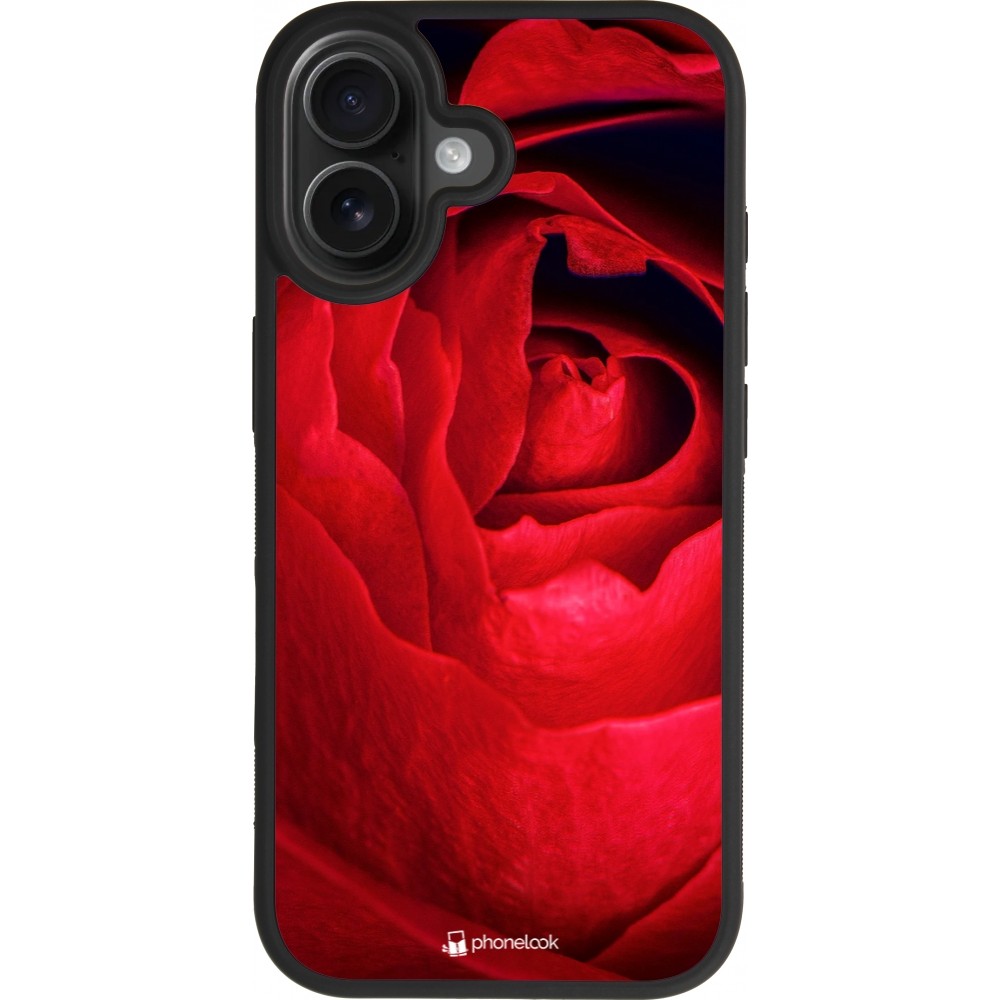 iPhone 17 Case Hülle - Silikon schwarz Valentine 2022 Rose