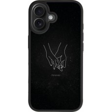 Coque iPhone 17 - Silicone rigide noir Valentine 2023 hands forever