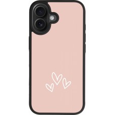 iPhone 17 Case Hülle - Silikon schwarz Valentine 2023 three minimalist hearts