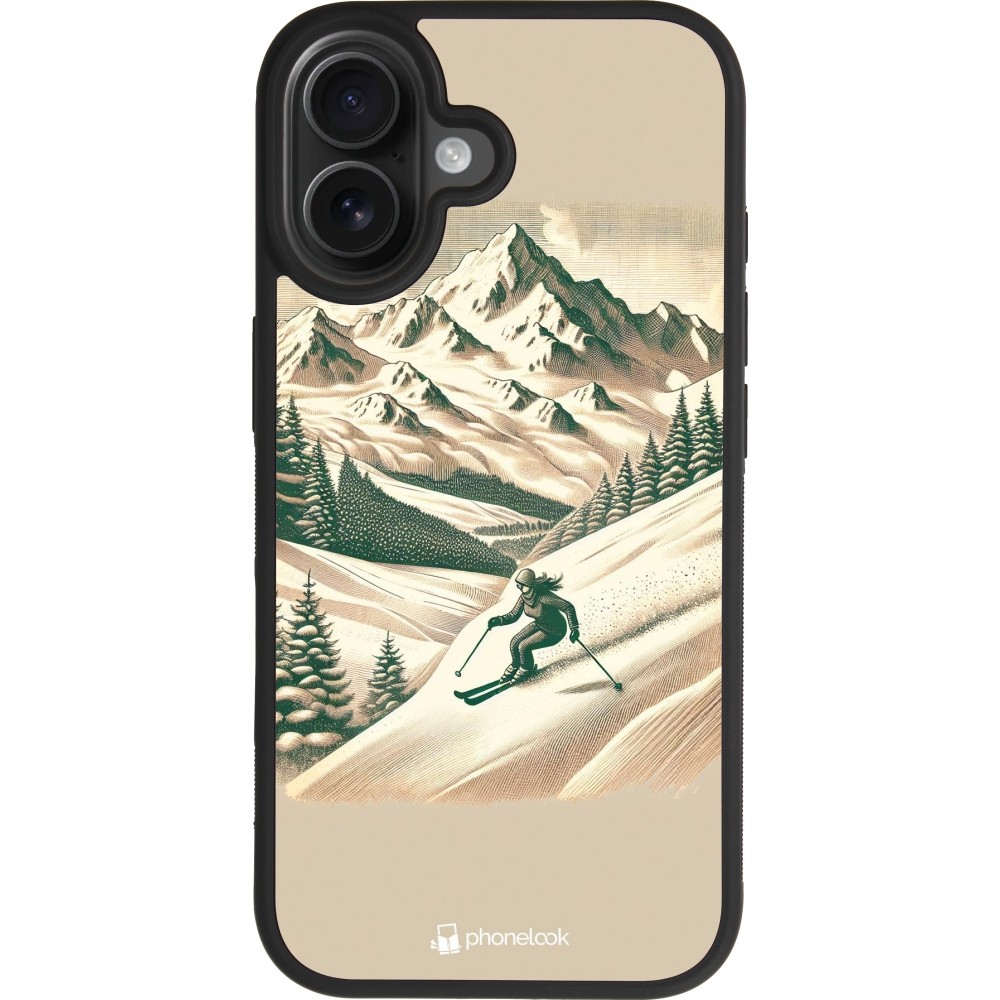 iPhone 17 Case Hülle - Silikon schwarz Vintage Skiberg