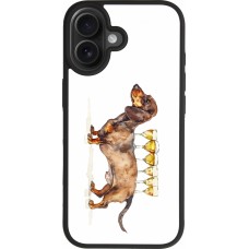 iPhone 17 Case Hülle - Silikon schwarz Wine Teckel