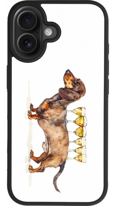 Coque iPhone 17 - Silicone rigide noir Wine Teckel