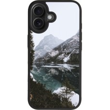 Coque iPhone 17 - Silicone rigide noir Winter 22 snowy mountain and lake