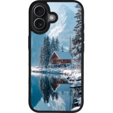 iPhone 17 Case Hülle - Silikon schwarz Winter 25 Winter house forest day
