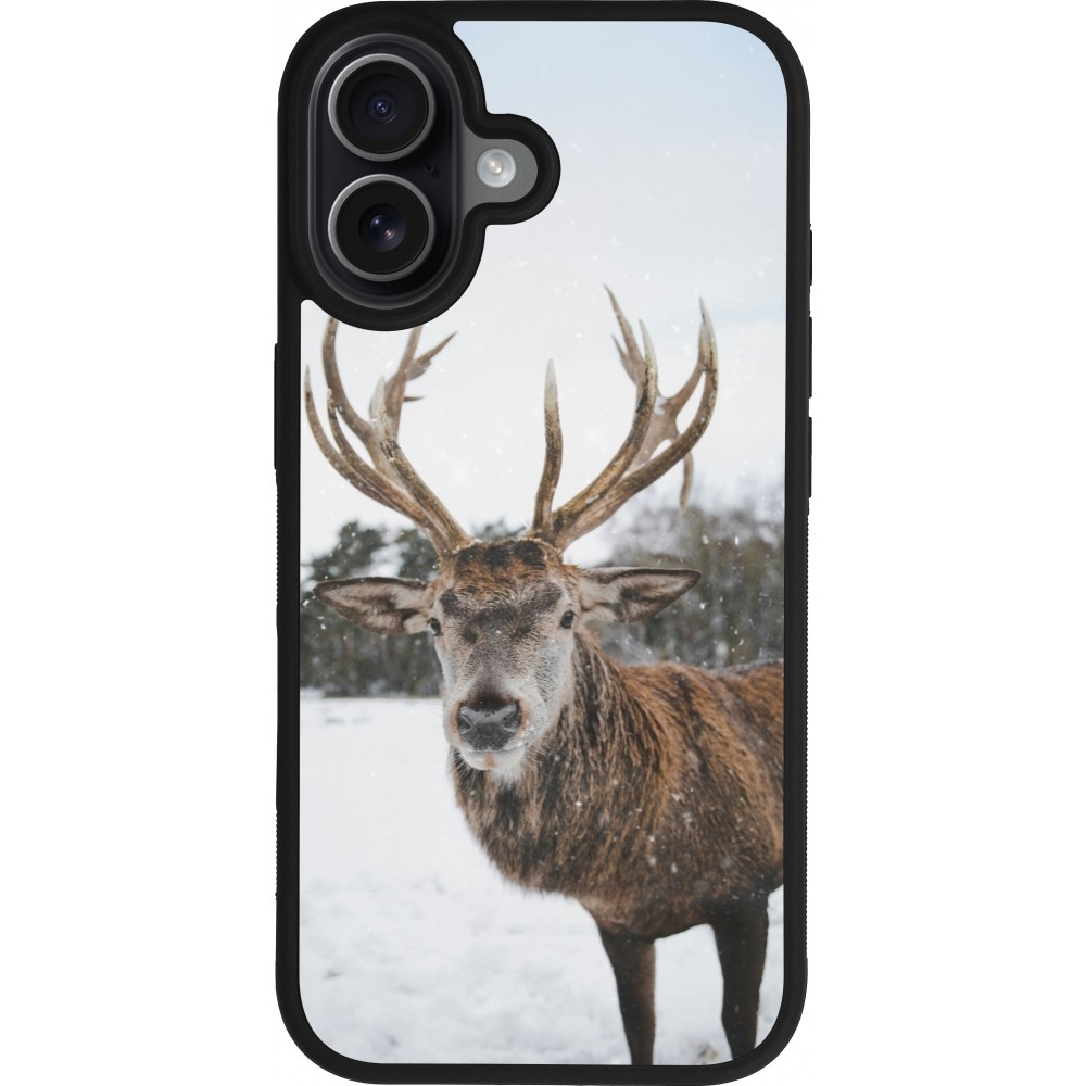 iPhone 17 Case Hülle - Silikon schwarz Winter 25 Winter reindeer
