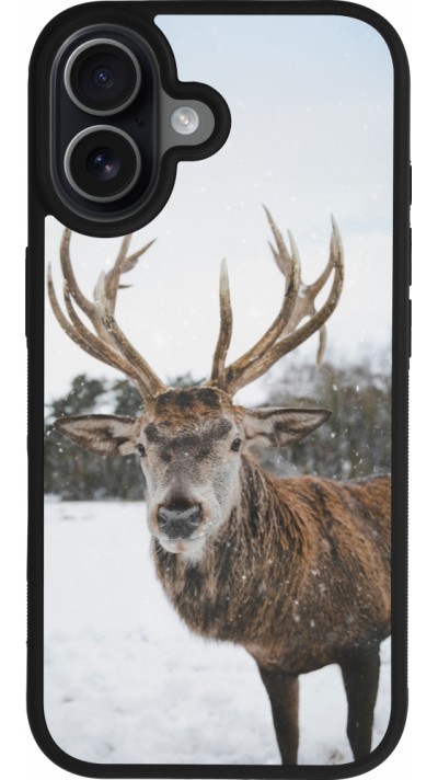 iPhone 17 Case Hülle - Silikon schwarz Winter 25 Winter reindeer