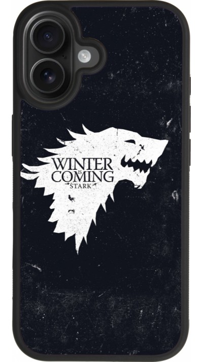 Coque iPhone 17 - Silicone rigide noir Winter is coming Stark