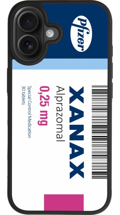 Coque iPhone 17 - Silicone rigide noir Xanax Alprazolam 2025