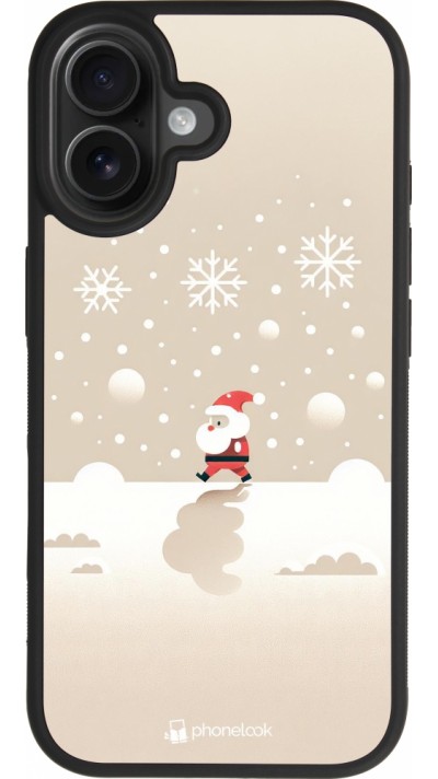 Coque iPhone 17 - Silicone rigide noir Noël 2023 Minimalist Santa