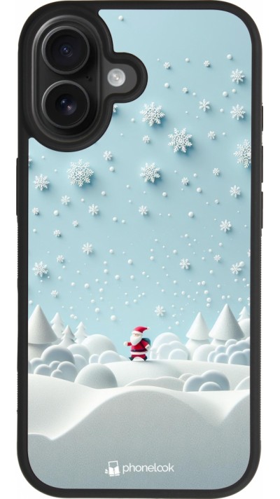 Coque iPhone 17 - Silicone rigide noir Noël 2023 Petit Père Flocon
