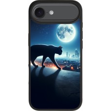 iPhone Air Case Hülle - Silikon schwarz Schwarze Katze unter dem Vollmond