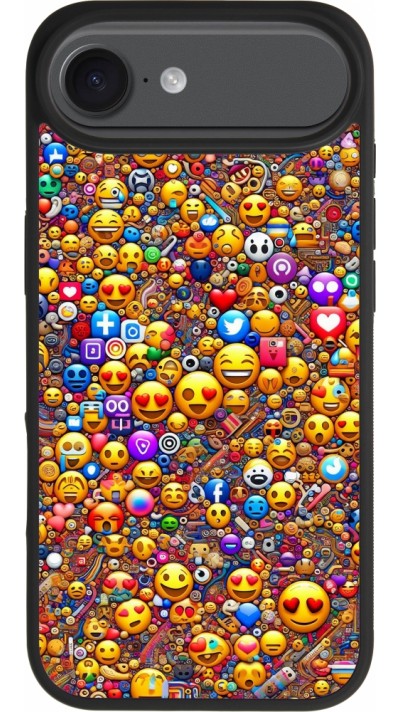 iPhone Air Case Hülle - Silikon schwarz Emoji gemischt iPhone Air Case Hülle - Silikon schwarz Emoji gemischt