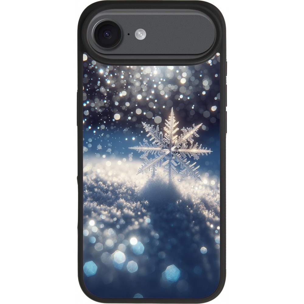 iPhone Air Case Hülle - Silikon schwarz Schneeflocke Solar Glanz