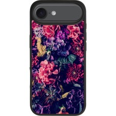 iPhone Air Case Hülle - Silikon schwarz Flowers Dark