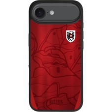Coque iPhone Air - Silicone rigide noir Maillot de football Autriche personnalisable